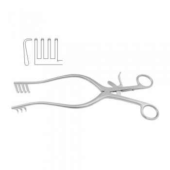 Adson Self Retaining Retractor 3 x 4 Blunt Prongs Stainless Steel, 26 cm - 10 1/4"